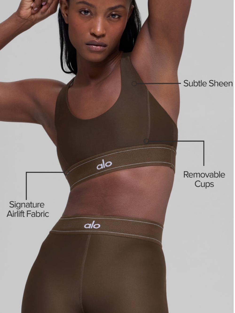 ALO Yoga Women's Airlift Sports Bra - Espresso Small